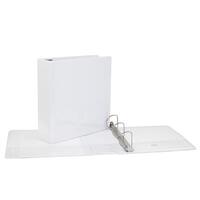 Relieur anneaux en d 2 po. BLANC pochettes ext/int #CV20WH GEO