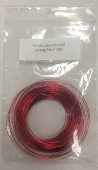 Kit de fils de cuivre émaillé 26 AWG 32m / 105'