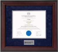 Cadre pour diplôme BAC/MAÎTRISE/DOC - Modèle Classique bleu