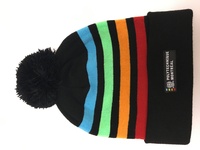 Tuque Polytechnique Montréal multicolore avec pompon noir