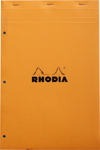 Bloc note Orange perforé ligné 3 trous rhodia 18601US *C