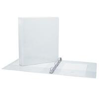 Relieur anneaux en d 1 po. BLANC pochettes ext/int #CV10WH GEO