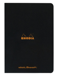 Cahier DOT agrafé 96 pages noir lettre Rhodia #119166