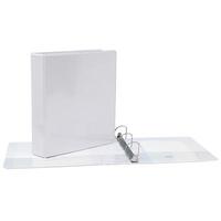 Relieur anneaux en d 1.5 po. BLANC pochettes ext/int #CV15WH GEO